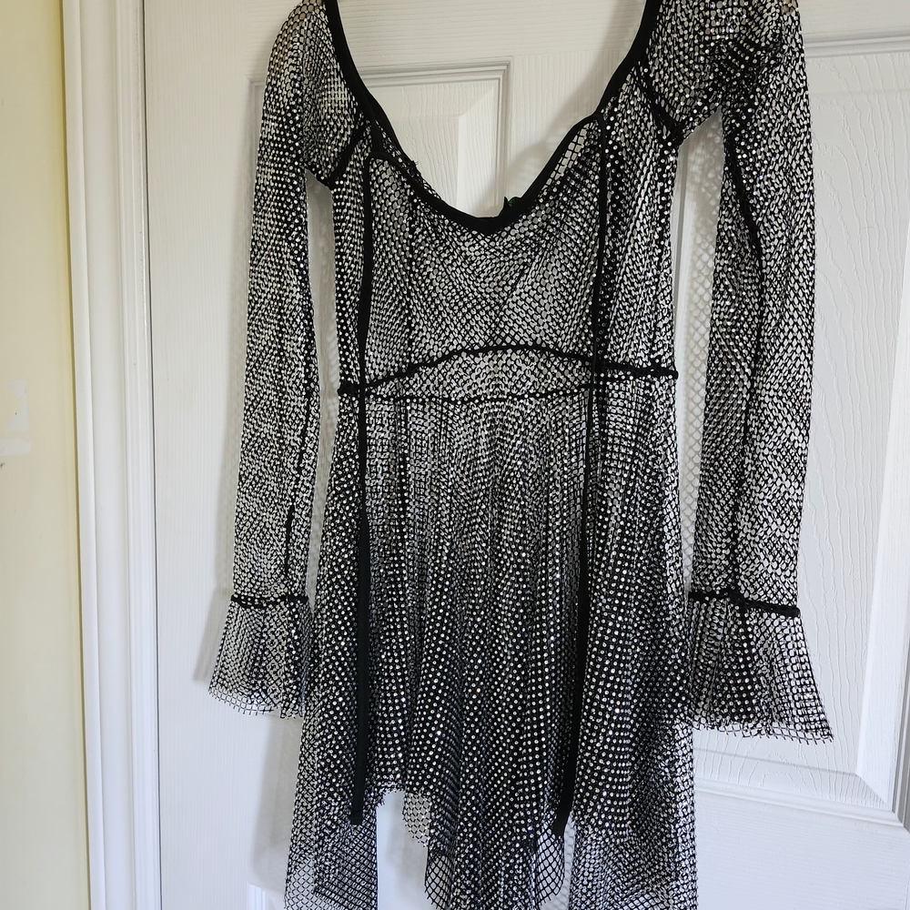 Black and White Mesh Dress